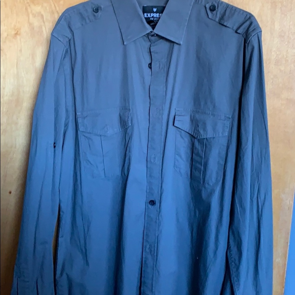 Grey Button Down - Picture 2 of 3